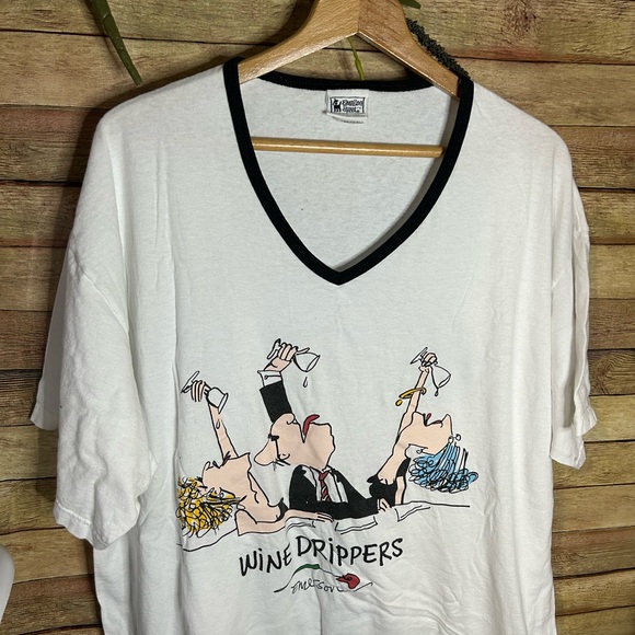 VINTAGE Emerson Street “Wine Drippers” Pajama Dress Size OS - Picture 3 of 5